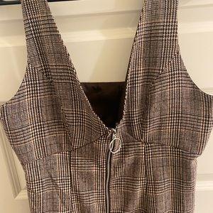 Plaid zip-up dress